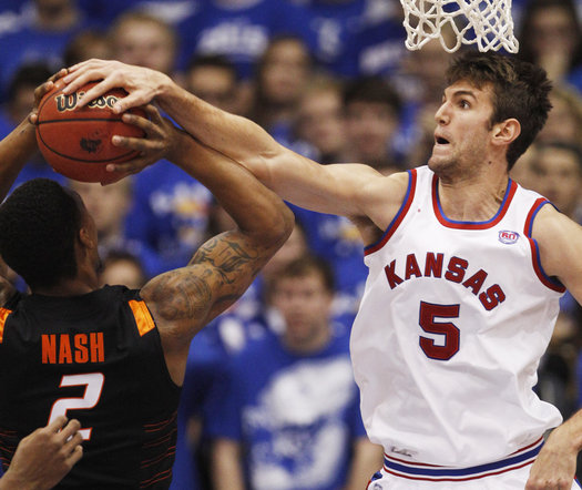 Jeff Withey is a Defensive Force With a New Found Offensive Game for KU (AP Photo)