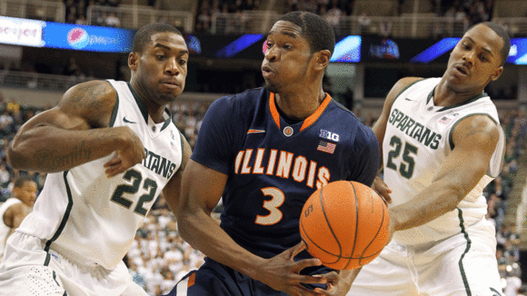 Another conference loss wont lift the spirits of Illini fans, but Illinois flashed the three-point shooting that made it one of the most dangerous teams in the country in the nonconference (Photo credit: USA Today Sports Photo).