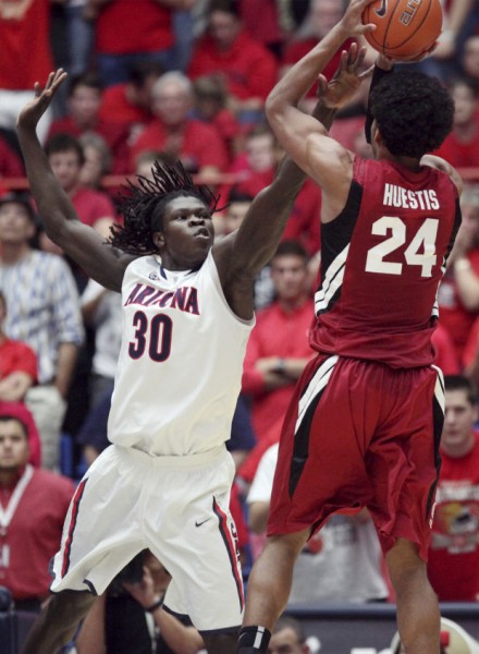 With Other Arizona Bigs Limited By Circumstance, Angelo Chol Stepped Up Against Stanford (Mamta Popat/Arizona Daily Star)
