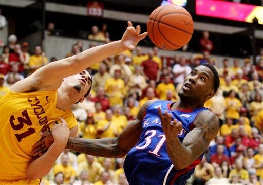 For the second time in a row, ISU played Kansas into overtime and lost (AP).