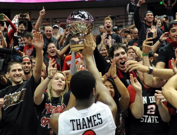 Xavier Thames and A Boisterous Crowd Helped San Diego State Capture The Wooden Legacy Title (USA Today Sports)