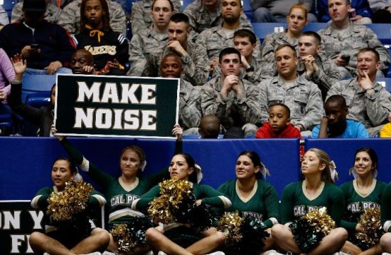 Cal Poly supports had plenty to cheer about Wednesday night as the program earned its first ever NCAA Tournament victory. (Gregory Shamus/Getty Images)