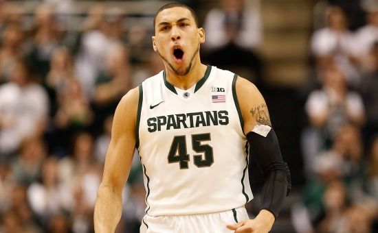 Denzel Valentine is will try to stop the Spartan's free fall when they host Maryland at home. (Getty)