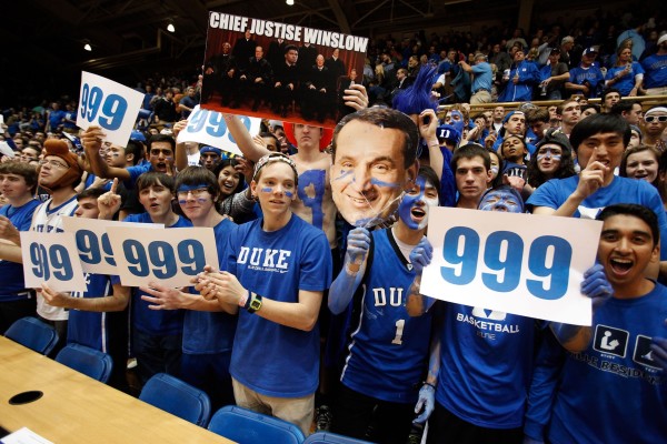 Coach K Notched #999 Last Night. Will 1K Come Sunday? (USA Today Images)
