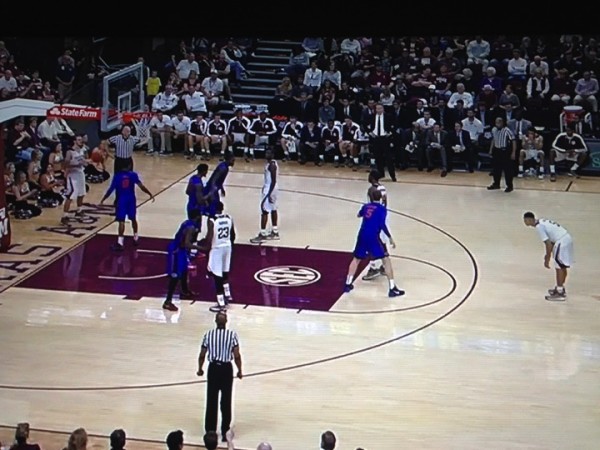The Aggies line up in the same formation (screen grab via ESPN). 