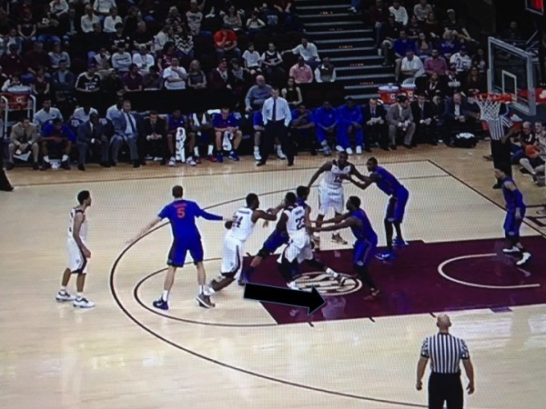 The primary option is a screen the screener play for House in the corner (screen grab via ESPN).