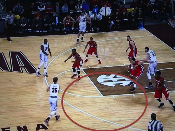 Look at that space (screen grab via ESPN)! 