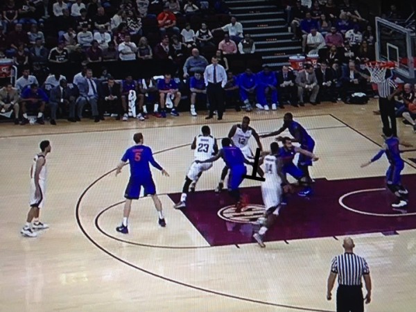 The primary option is a screen the screener play for House in the corner (screen grab via ESPN). 