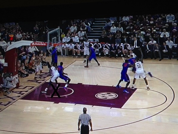 Roberson uses his strength to hold off Walker down low (screen grab via ESPN). 