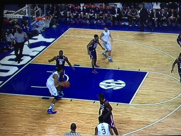 When Towns gets the ball in this spot, he is lethal (screen grab via ESPN). 