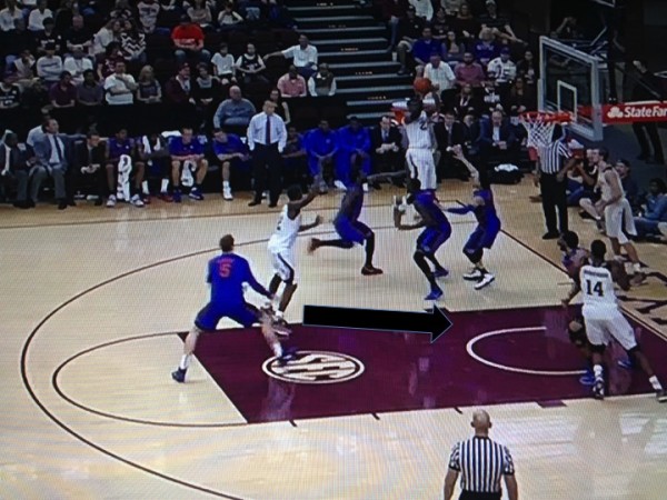 House rises for an open jumper on the baseline (screen grab via ESPN). 