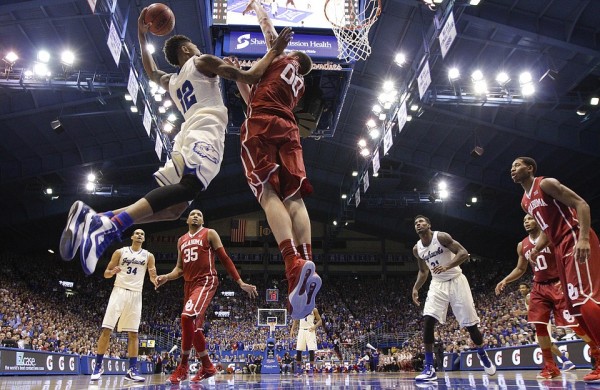 The Jayhawks and Sooners brought it on Big Monday at Allen Fieldhouse. (Nick King/Lawrence Journal-World)