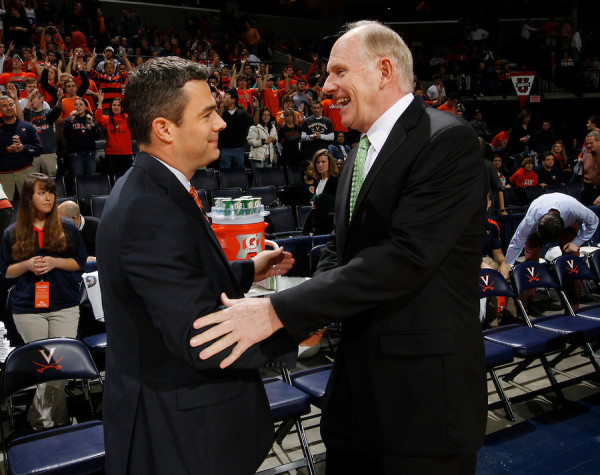 Virginia's Tony Bennett and Miami's Jim Larranaga will both be road favorites in this year's Big Ten/ACC Challenge. (Andrew Shurtleff/Getty Images)