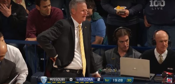 Kim Anderson is now in his second season as Missouri basketball coach. (Screenshot image via Pac-12 Networks)