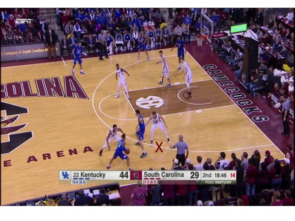 Ulis and Willis play a two man game at the foul line extended. 