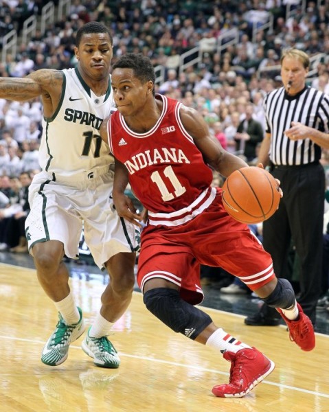 Yogi Ferrell will try and keep his Hoosiers in the Big Ten title race with a win against the Spartans.