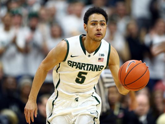 Michigan State will be in trouble if Bryn Forbes slumps from beyond the arc. 