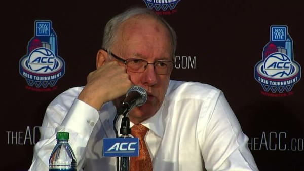 Jim Boeheim pleaded his team's case for NCAA selection after losing to Pittsburgh in the ACC Tournament. (ESPN Video)