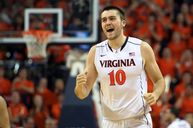 Mike Tobey had a career-best performance as Virginia cruised past Louisville on Senior Night in Charlottesville. (Lance King/Getty Images)